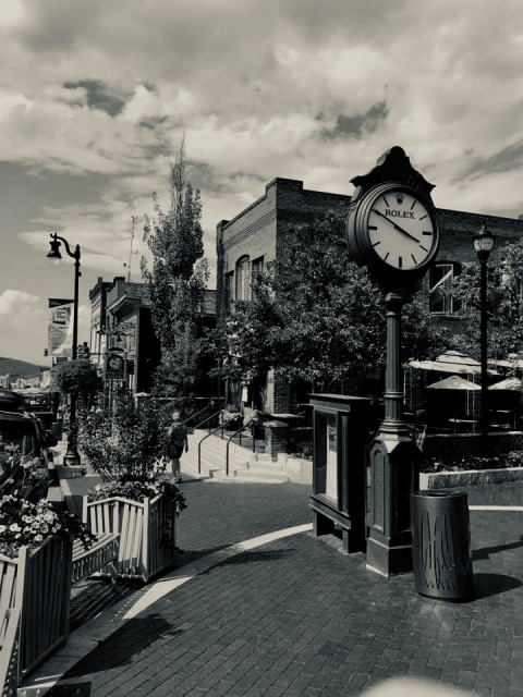 Park City Utah 4 Main Street Klok Gebouwen in achtergrond