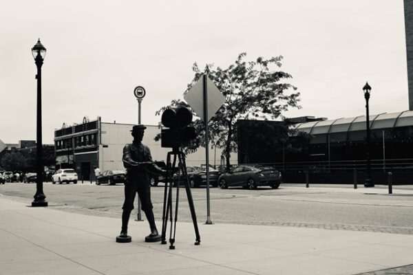 Muskegon MI Buster Keaton Memorial Statue 1