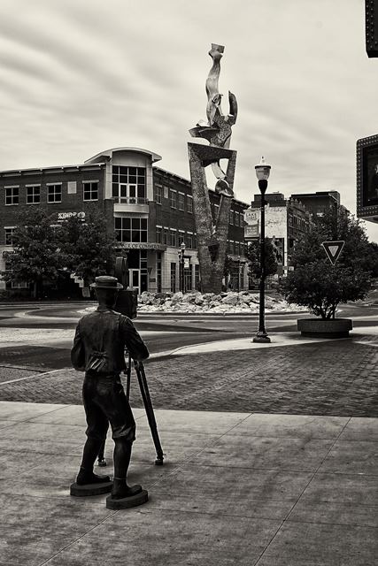 Muskegon MI Buster Keaton Memorial Statue 2