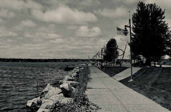 Muskegon MI Heritage Landing American Flag 2